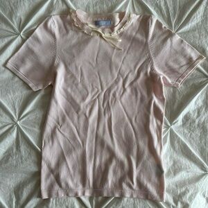 maxfield white ribbon detailing short sleeve shirt